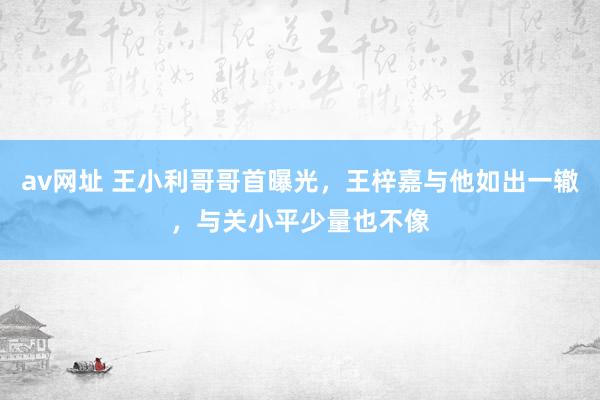 av网址 王小利哥哥首曝光,王梓嘉与他如出一辙,与关小平少量也不像
