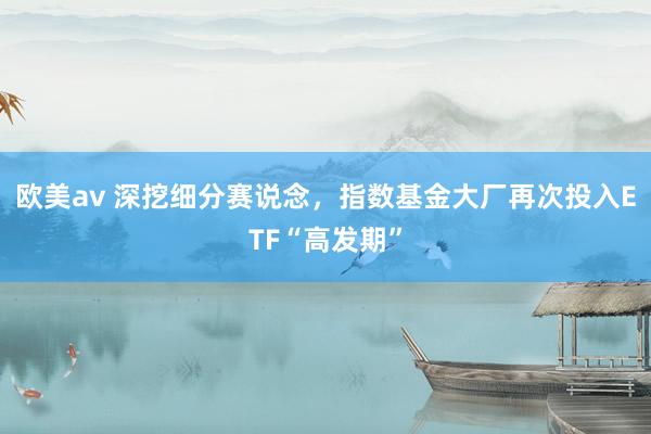 欧美av 深挖细分赛说念,指数基金大厂再次投入ETF“高发期”