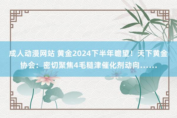 成人动漫网站 黄金2024下半年瞻望!天下黄金协会:密切聚焦4毛糙津催化剂动向……