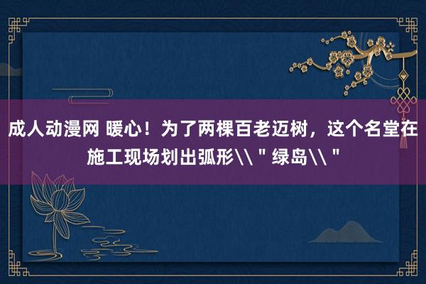 成人动漫网 暖心!为了两棵百老迈树,这个名堂在施工现场划出弧形\"绿岛\"