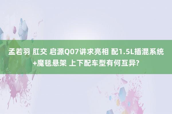 孟若羽 肛交 启源Q07讲求亮相 配1.5L插混系统+魔毯悬架 上下配车型有何互异?