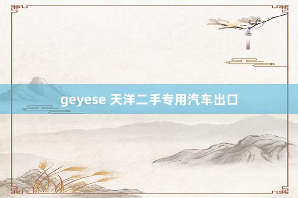 geyese 天洋二手专用汽车出口