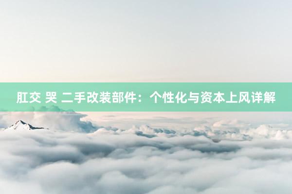 肛交 哭 二手改装部件:个性化与资本上风详解