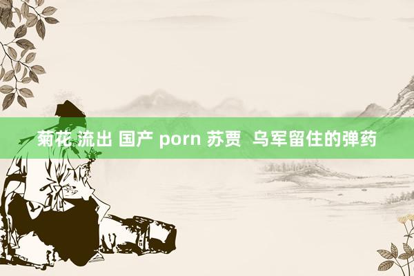 菊花 流出 国产 porn 苏贾  乌军留住的弹药