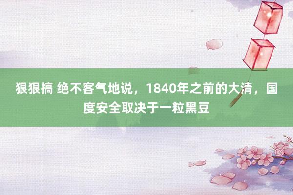 狠狠搞 绝不客气地说，1840年之前的大清，国度安全取决于一粒黑豆