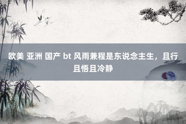 欧美 亚洲 国产 bt 风雨兼程是东说念主生,且行且悟且冷静