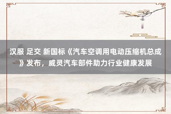 汉服 足交 新国标《汽车空调用电动压缩机总成》发布，威灵汽车部件助力行业健康发展