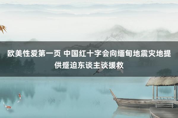 欧美性爱第一页 中国红十字会向缅甸地震灾地提供蹙迫东谈主谈援救